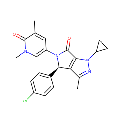 Cc1nn(C2CC2)c2c1[C@@H](c1ccc(Cl)cc1)N(c1cc(C)c(=O)n(C)c1)C2=O ZINC000220220625