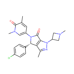 Cc1nn(C2CN(C)C2)c2c1[C@H](c1ccc(Cl)cc1)N(c1cc(C)c(=O)n(C)c1)C2=O ZINC000261165797