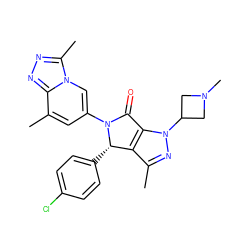 Cc1nn(C2CN(C)C2)c2c1[C@H](c1ccc(Cl)cc1)N(c1cc(C)c3nnc(C)n3c1)C2=O ZINC000261138319