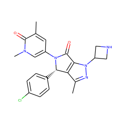 Cc1nn(C2CNC2)c2c1[C@H](c1ccc(Cl)cc1)N(c1cc(C)c(=O)n(C)c1)C2=O ZINC000261118547