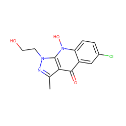 Cc1nn(CCO)c2c1c(=O)c1cc(Cl)ccc1n2O ZINC000014959940