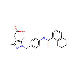 Cc1nn(Cc2ccc(NC(=O)c3cccc4c3CCCC4)cc2)c(C)c1CC(=O)O ZINC000169703998