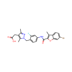 Cc1nn(Cc2ccc(NC(=O)c3oc4cc(Br)ccc4c3C)cc2F)c(C)c1CC(=O)O ZINC000169703208