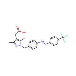 Cc1nn(Cc2ccc(NCc3ccc(C(F)(F)F)cc3)cc2)c(C)c1CC(=O)O ZINC000168918320