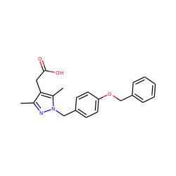 Cc1nn(Cc2ccc(OCc3ccccc3)cc2)c(C)c1CC(=O)O ZINC000168949166