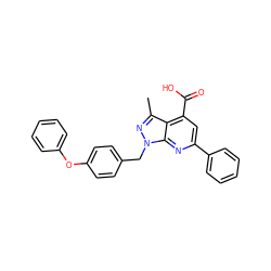 Cc1nn(Cc2ccc(Oc3ccccc3)cc2)c2nc(-c3ccccc3)cc(C(=O)O)c12 ZINC001772648985