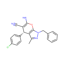 Cc1nn(Cc2ccccc2)c2c1[C@H](c1ccc(Cl)cc1)C(C#N)=C(N)O2 ZINC000000847168