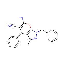 Cc1nn(Cc2ccccc2)c2c1[C@H](c1ccccc1)C(C#N)=C(N)O2 ZINC000000273744