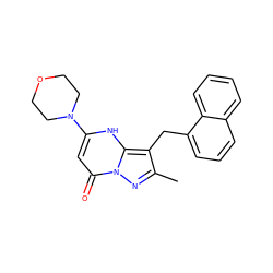 Cc1nn2c(=O)cc(N3CCOCC3)[nH]c2c1Cc1cccc2ccccc12 ZINC000095583603