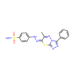 Cc1nn2c(-c3ccccc3)nnc2s/c1=N/Nc1ccc(S(N)(=O)=O)cc1 ZINC000103230494