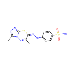 Cc1nn2c(C)nnc2s/c1=N/Nc1ccc(S(N)(=O)=O)cc1 ZINC000103230493