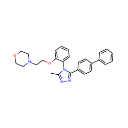 Cc1nnc(-c2ccc(-c3ccccc3)cc2)n1-c1ccccc1OCCN1CCOCC1 ZINC000040876613