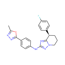 Cc1nnc(-c2ccc(Nc3nc4n(n3)CCC[C@@H]4c3ccc(F)cc3)cc2)o1 ZINC000299826362