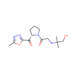 Cc1nnc(C(=O)[C@@H]2CCCN2C(=O)CNC(C)(C)CO)o1 ZINC000028823411