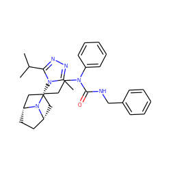 Cc1nnc(C(C)C)n1[C@@H]1C[C@@H]2CC[C@H](C1)N2CCCN(C(=O)NCc1ccccc1)c1ccccc1 ZINC000101162923