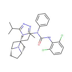 Cc1nnc(C(C)C)n1[C@@H]1C[C@@H]2CC[C@H](C1)N2CCCN(C(=O)Nc1c(Cl)cccc1Cl)c1ccccc1 ZINC000101446108