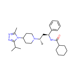 Cc1nnc(C(C)C)n1C1CCN([C@@H](C)C[C@H](NC(=O)C2CCCCC2)c2ccccc2)CC1 ZINC000040913541