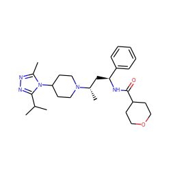 Cc1nnc(C(C)C)n1C1CCN([C@@H](C)C[C@H](NC(=O)C2CCOCC2)c2ccccc2)CC1 ZINC000040913545