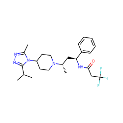 Cc1nnc(C(C)C)n1C1CCN([C@@H](C)C[C@H](NC(=O)CC(F)(F)F)c2ccccc2)CC1 ZINC000040898967