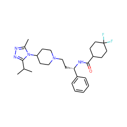 Cc1nnc(C(C)C)n1C1CCN(CC[C@H](NC(=O)C2CCC(F)(F)CC2)c2ccccc2)CC1 ZINC000040392520