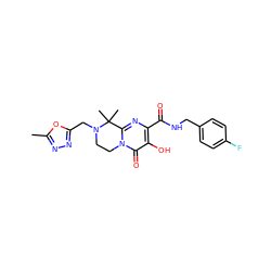 Cc1nnc(CN2CCn3c(nc(C(=O)NCc4ccc(F)cc4)c(O)c3=O)C2(C)C)o1 ZINC000035017641