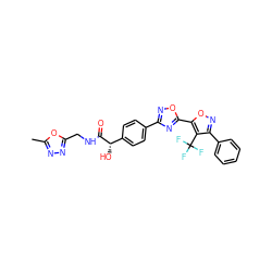 Cc1nnc(CNC(=O)[C@@H](O)c2ccc(-c3noc(-c4onc(-c5ccccc5)c4C(F)(F)F)n3)cc2)o1 ZINC000167444981