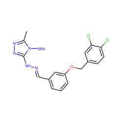 Cc1nnc(N/N=C/c2cccc(OCc3ccc(Cl)c(Cl)c3)c2)n1N ZINC000004649292