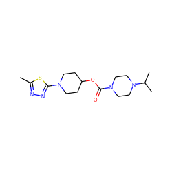 Cc1nnc(N2CCC(OC(=O)N3CCN(C(C)C)CC3)CC2)s1 ZINC000223515178