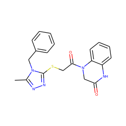 Cc1nnc(SCC(=O)N2CC(=O)Nc3ccccc32)n1Cc1ccccc1 ZINC000003365328