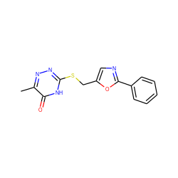 Cc1nnc(SCc2cnc(-c3ccccc3)o2)[nH]c1=O ZINC000018179418