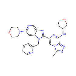 Cc1nnc2c(N[C@@H]3CCOC3)nc(-c3nc4cnc(N5CCOCC5)cc4n3Cc3ccccn3)cn12 ZINC000209394933