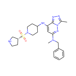 Cc1nnc2c(NC3CCN(S(=O)(=O)[C@@H]4CCNC4)CC3)cc(N(C)Cc3ccccc3)nn12 ZINC000213535027