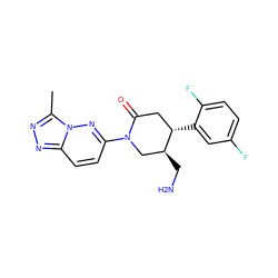 Cc1nnc2ccc(N3C[C@H](CN)[C@@H](c4cc(F)ccc4F)CC3=O)nn12 ZINC000169312420