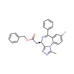 Cc1nnc2n1-c1ccc(Cl)cc1C(c1ccccc1)=N[C@@H]2NC(=O)OCc1ccccc1 ZINC000096284876