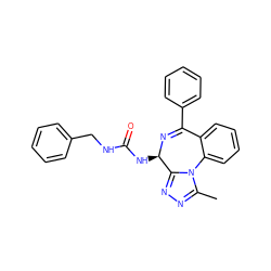 Cc1nnc2n1-c1ccccc1C(c1ccccc1)=N[C@@H]2NC(=O)NCc1ccccc1 ZINC000096284884