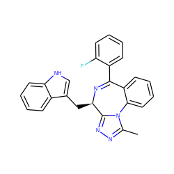 Cc1nnc2n1-c1ccccc1C(c1ccccc1F)=N[C@@H]2Cc1c[nH]c2ccccc12 ZINC000028240182