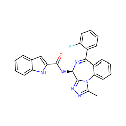 Cc1nnc2n1-c1ccccc1C(c1ccccc1F)=N[C@@H]2NC(=O)c1cc2ccccc2[nH]1 ZINC000029482716