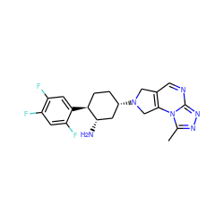 Cc1nnc2ncc3c(n12)CN([C@H]1CC[C@H](c2cc(F)c(F)cc2F)[C@@H](N)C1)C3 ZINC000653905712