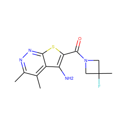 Cc1nnc2sc(C(=O)N3CC(C)(F)C3)c(N)c2c1C ZINC000221815482