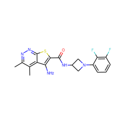 Cc1nnc2sc(C(=O)NC3CN(c4cccc(F)c4F)C3)c(N)c2c1C ZINC001772645779