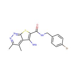 Cc1nnc2sc(C(=O)NCc3ccc(Br)cc3)c(N)c2c1C ZINC000220924694