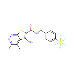 Cc1nnc2sc(C(=O)NCc3ccc(S(F)(F)(F)(F)F)cc3)c(N)c2c1C ZINC000220910622