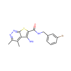 Cc1nnc2sc(C(=O)NCc3cccc(Br)c3)c(N)c2c1C ZINC000322194056