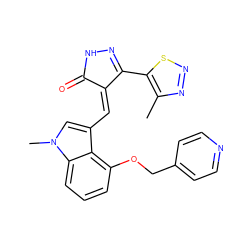 Cc1nnsc1C1=NNC(=O)/C1=C\c1cn(C)c2cccc(OCc3ccncc3)c12 ZINC000073159816