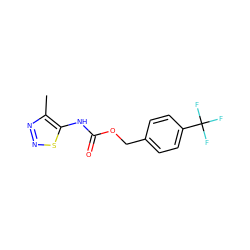 Cc1nnsc1NC(=O)OCc1ccc(C(F)(F)F)cc1 ZINC000001392283