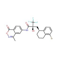 Cc1noc(=O)c2ccc(NC(=O)[C@@](O)(C[C@@H]3CCCc4c(Br)cccc43)C(F)(F)F)cc12 ZINC000101624962