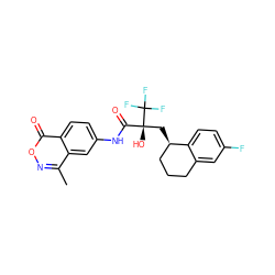 Cc1noc(=O)c2ccc(NC(=O)[C@@](O)(C[C@@H]3CCCc4cc(F)ccc43)C(F)(F)F)cc12 ZINC000101392286