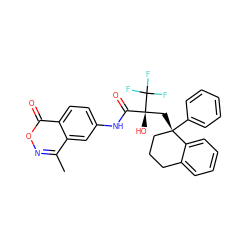 Cc1noc(=O)c2ccc(NC(=O)[C@@](O)(C[C@]3(c4ccccc4)CCCc4ccccc43)C(F)(F)F)cc12 ZINC000084620858