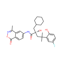 Cc1noc(=O)c2ccc(NC(=O)[C@@](O)(CC3CCCCC3)CC(C)(C)c3cc(F)ccc3O)cc12 ZINC000101031108