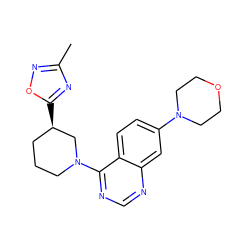 Cc1noc([C@@H]2CCCN(c3ncnc4cc(N5CCOCC5)ccc34)C2)n1 ZINC000205121820